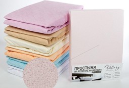 Простынь на резинке махровая (PM розовая)